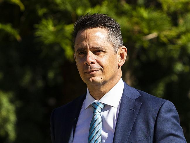 Western Australian Treasurer Ben Wyatt, walks  to Parliament ahead of presenting the WA 2019-20 Budget Papers in Perth, Thursday, May 9, 2019. (AAP Image/Will Russell) NO ARCHIVING