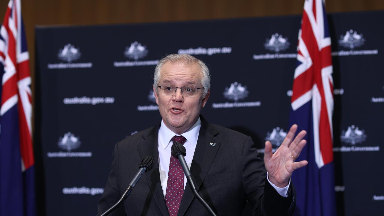 Prime Minister Scott Morrison will announce an emergency boost to Pfizer vaccine supplies for Queensland on Thursday. Picture: NCA NewsWire / Gary Ramage