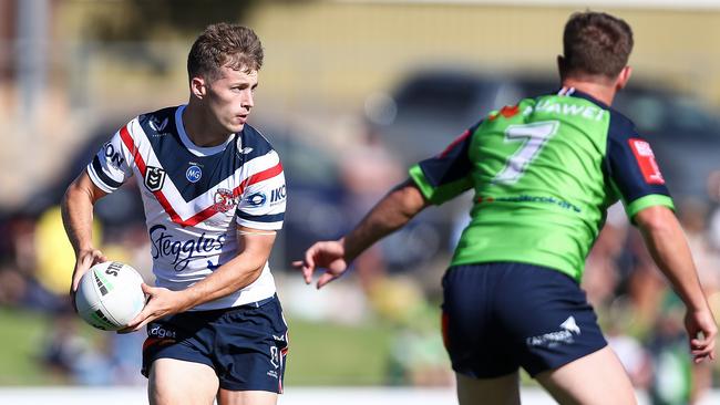 Sam Walker impressed in the Roosters’ trial win against the Raiders. Picture: David Hossack/NRL Photos