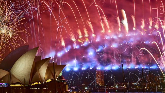 The midnight fireworks were a sight to behold. Picture: Brett Hemmings/Getty Images