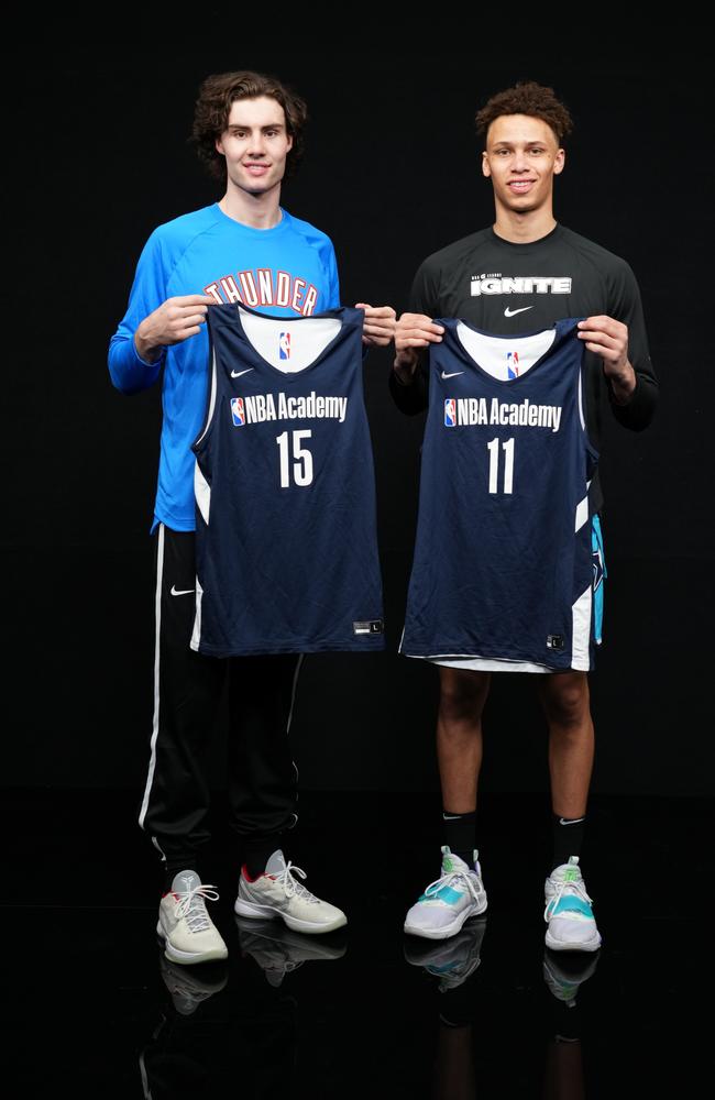 Aussie stars Josh Giddey and Dyson Daniels are set to go head-to-head in the NBA for the first time. Picture: Getty Images