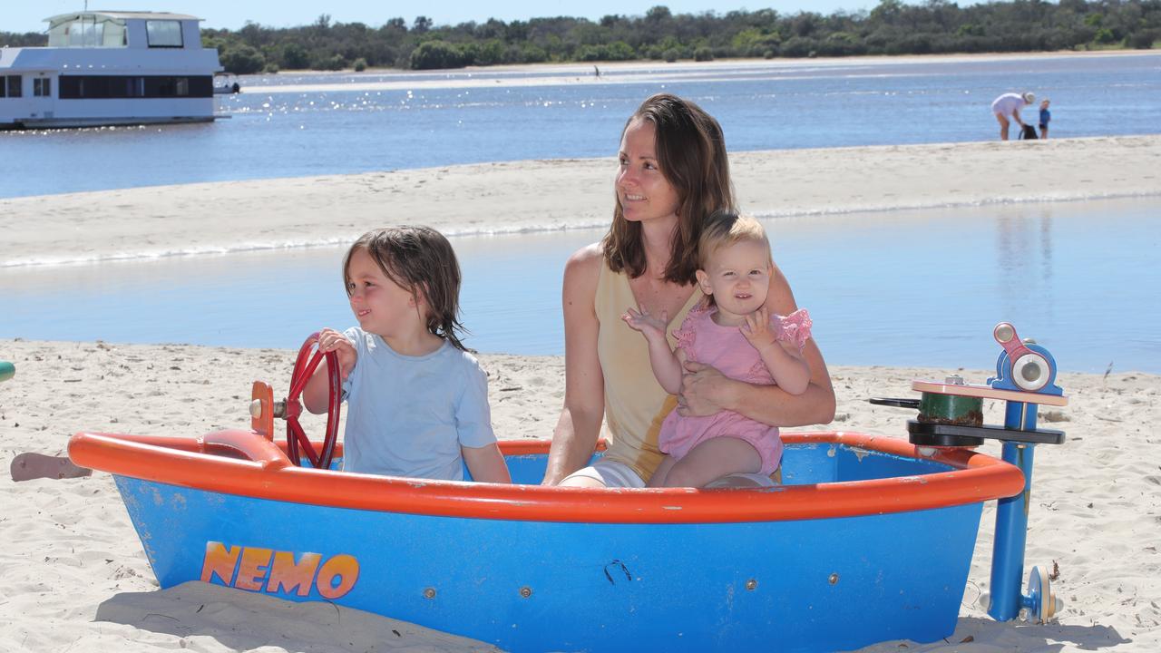 Faces of the Gold Coast, Labrador. Harriet Langford with Evan 4 and Lucy 1, from pacific Pines . Picture Glenn Hampson