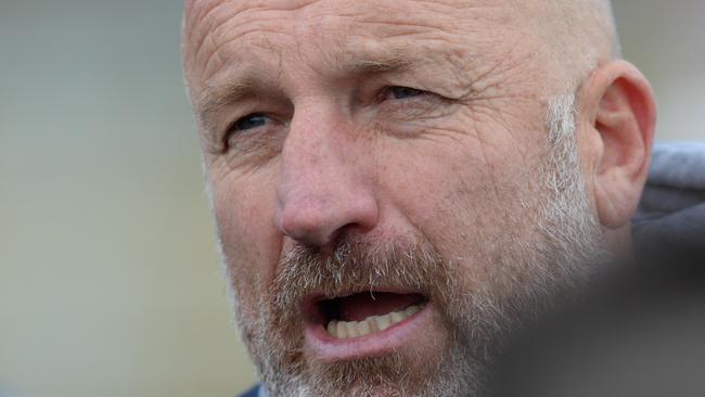 MPNFL Division 1: Frankston Bombers v Mornington at Baxter Park. Mornington coach Simon Goosey. Picture: AAP/Chris Eastman