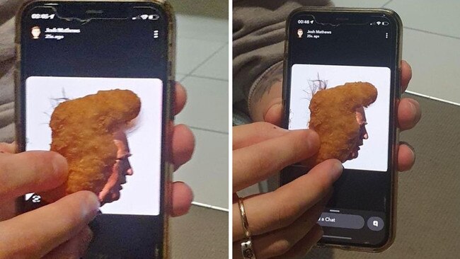 Chicken McNugget that resembles Donald Trump being sold online. Pictures: Facebook