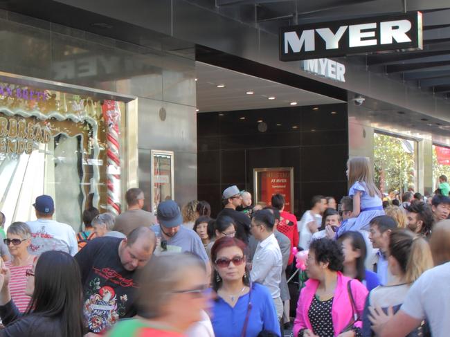 Australians Christmas Shopping Myer Melbourne