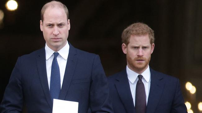 Princes William and Harry will not walk side-by-side during their grandfather’s funeral procession. Picture: Daniel Leal-Olivas/AFP