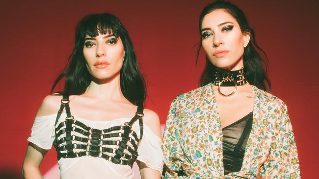 Pop duo The Veronicas will headline a unique COVID safe drive-in concert at Raging Waters theme park in Western Sydney this July. Picture: Supplied