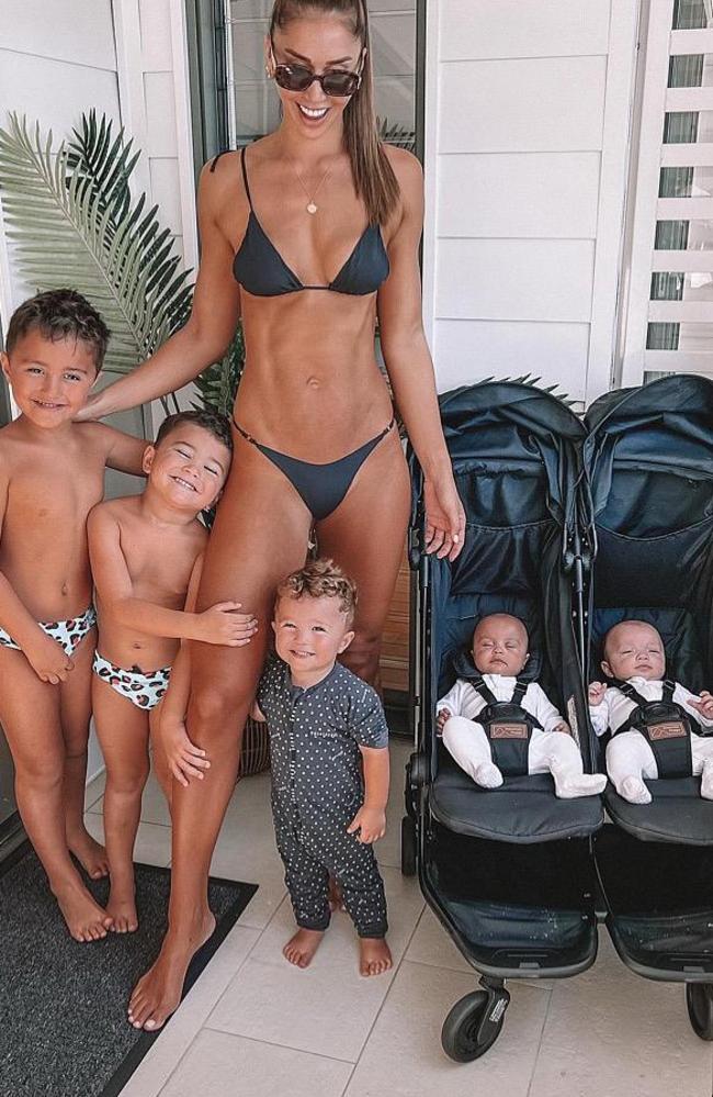 Chontel Duncan with her five children.