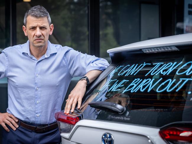 Police Association of Victoria secretary Wayne Gatt prepares for industrial action. Picture: Jake Nowakowski