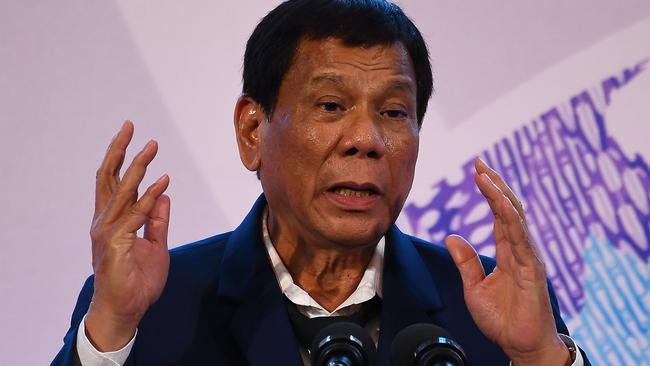 Philippine President Rodrigo Duterte has ordered the national police to rejoin anti-drug operations. Picture: Manan Vatsyayana/AFP