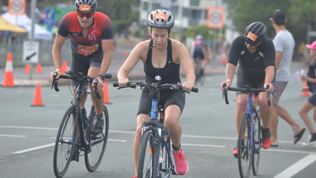 Claire Deane in action during the sprint event at the 2023 Mooloolaba Triathlon.