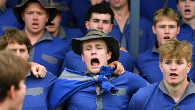 Churchie supporters GPS first XV rugby between Churchie and Brisbane Grammar School. Saturday September 3, 2022. Picture, John Gass