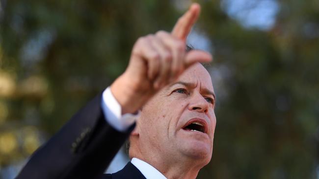 On Tuesday, Opposition Leader Bill Shorten called out Scott Morrison for not stating that gay people will not go to Hell. Picture: AAP/Lukas Coch