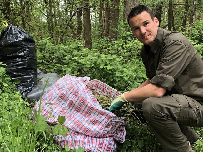 Dutch forest ranger Erik de Jonge is frustrated by the damage toxic waste from the manufacturing of party pills does to the environment. Picture: Nick Franken