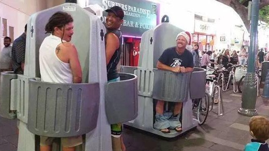 A twitter image which went viral showing off the urinals being trialled in Surfers Paradise.