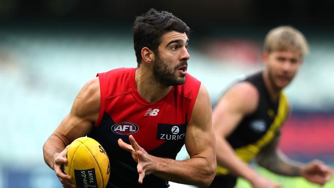 Christian Petracca in action during the 2020 season. Picture: Graham Denholm/AFL Photos via Getty Images