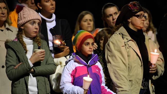 People at a community gathering of support for Qi Yu at Berowra Oval in 2018. Picture: AAP Image/Dan Himbrechts