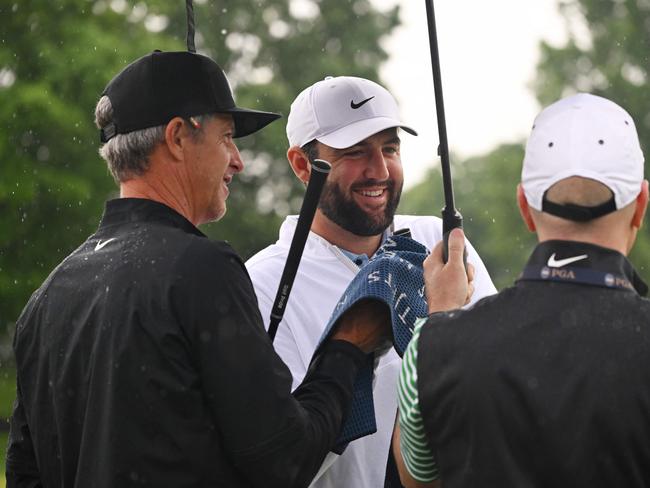 Scottie Scheffler looks on from the driving range during the second round of the 2024 PGA Championship at Valhalla Golf Club. Picture: Getty Images