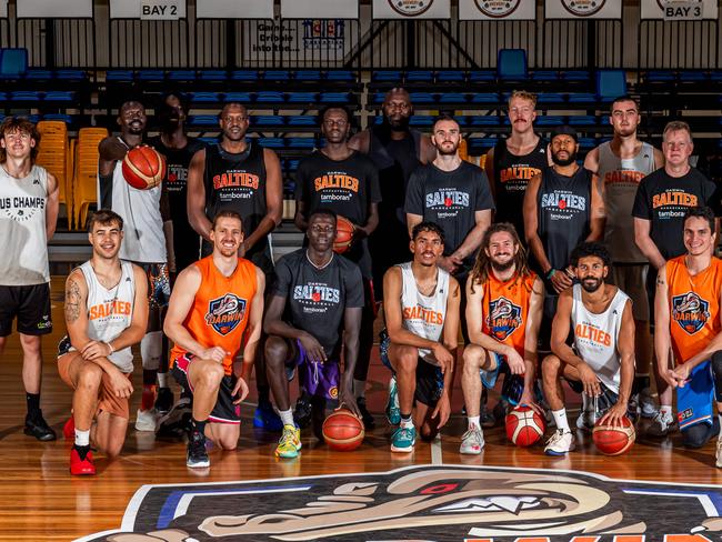 The Darwin Salties ahead of their first ever NBL1 North home semifinal. Picture: Pema Tamang Pakhrin