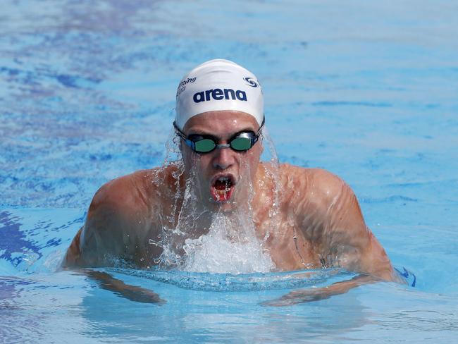 Swimmers gathered for training at the Dolphins emerging swimmers camp in Southport. Harrison Biddell from SA. Picture: Tertius Pickard