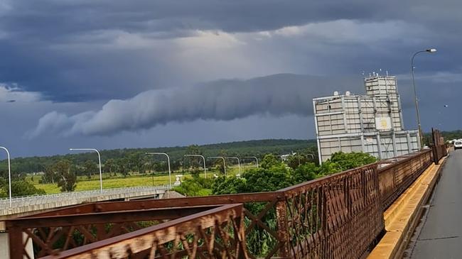 SOCIAL MEDIA IMAGE DISCUSS USE WITH YOUR EDITOR - Looking south from Grafton Bridge at storm which swept through the Clarence Valley on Tuesday, 9th March, 2021.