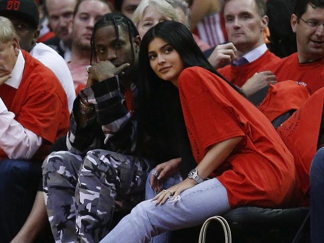 Kylie and rapper boyfriend Travis Scott. (Photo by Bob Levey/Getty Images)