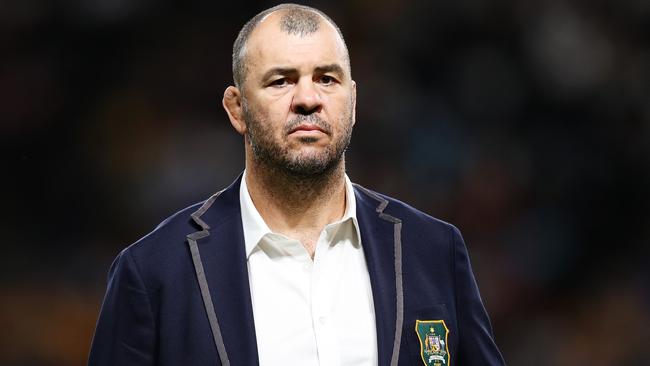 Michael Cheika after Australia’s first pool match. Picture: Dan Mullan/Getty Images