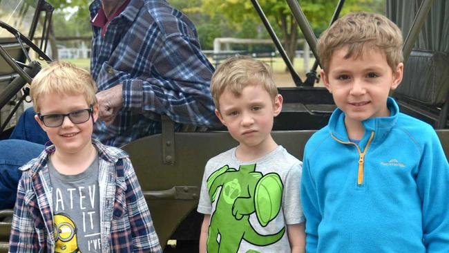 Village volunteer Ronny McGregor drove Ben and Luke Gibbs from Rockhampton with their cousin Louis Morier who flew up from Brisbane. Picture: Jann Houley