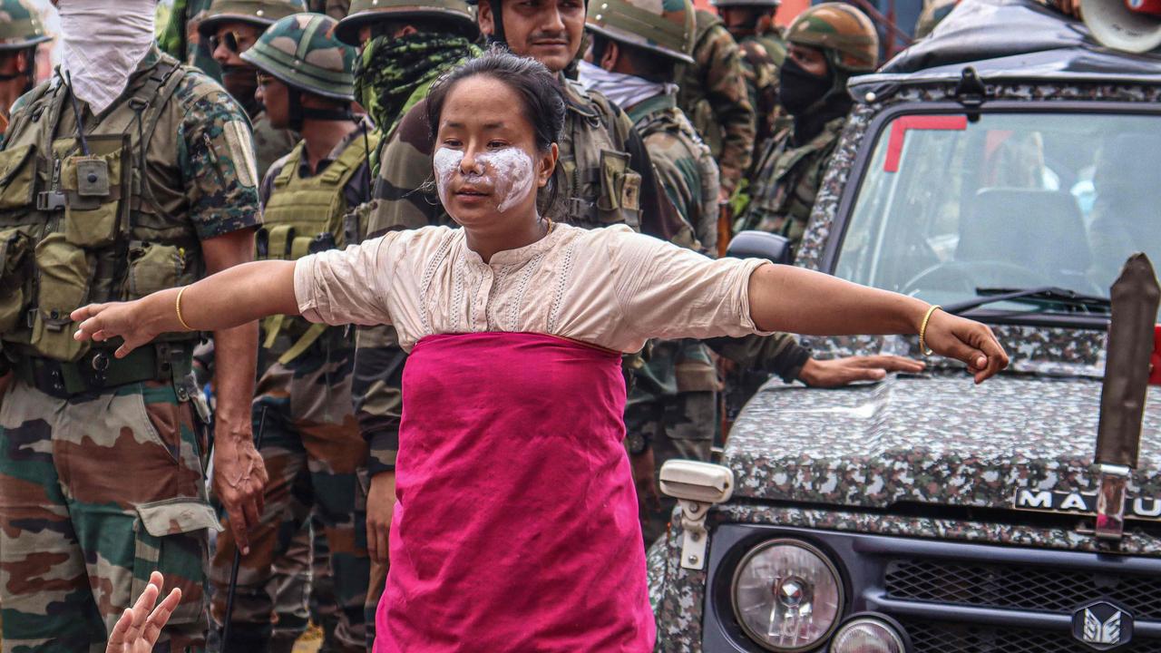 Ethnic violence has broken out in the Indian state of Manipur. Picture: AFP