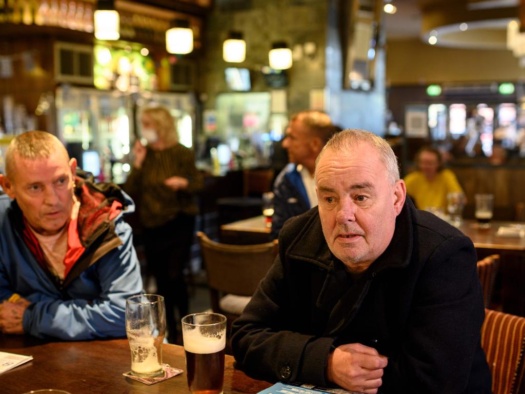 Locals at the Wetherspoon pub in Leigh, Greater Manchester, won’t be able to visit the pub if a national lockdown is enforced. Picture: Oli Scarff/AFP