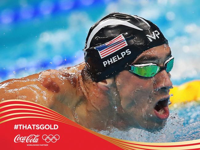 Coke Image of the day. Michael Phelps of the USA wins the Men's 200m Butterfly Final, his 20th Olympic Gold medal, on Day 4 of the swimming at the Rio 2016 Olympic Games. Picture. Phil Hillyard