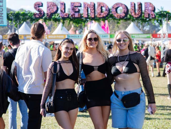 2023 -  Splendour in the Grass, Byron Bay.  Julia Patrick, Holly Farr and Joely Drinan  - Photo  Grace Kessels