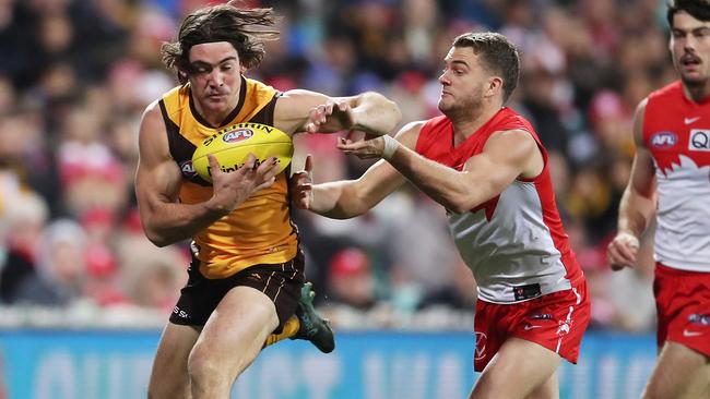 Jai Newcombe and the Hawks will take on the Swans on Anzac Day. Picture: AFL Photos/Getty Images