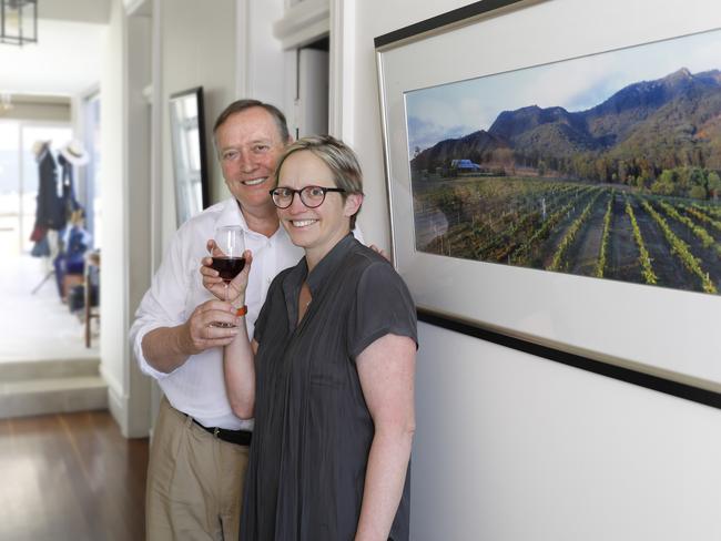 The Colvin's own a vineyard called De Beyers Vineyard, in the Hunter Valley. Picture: AAP Image/Quentin Jones