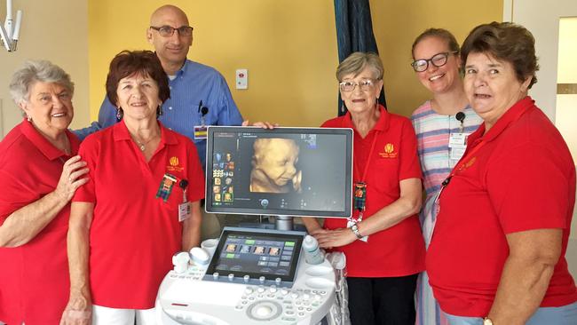 AMAZING EFFORT: Auxiliary members Pat Hall and Marie Gaardsted, Obstetrician Dr Steve Abbey, Auxiliary secretary Annette Alexander, Dr Bianca Bryce and Auxiliary member Jenny Pearce.