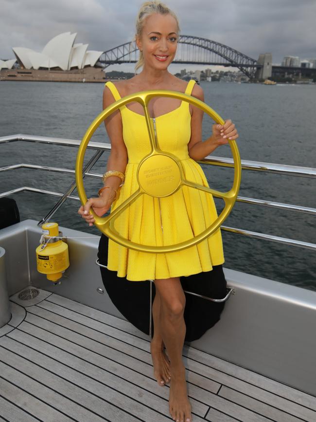 Henderson is a vision in yellow ahead of the KPMG Australia Sail Grand Prix. Picture: SailGP