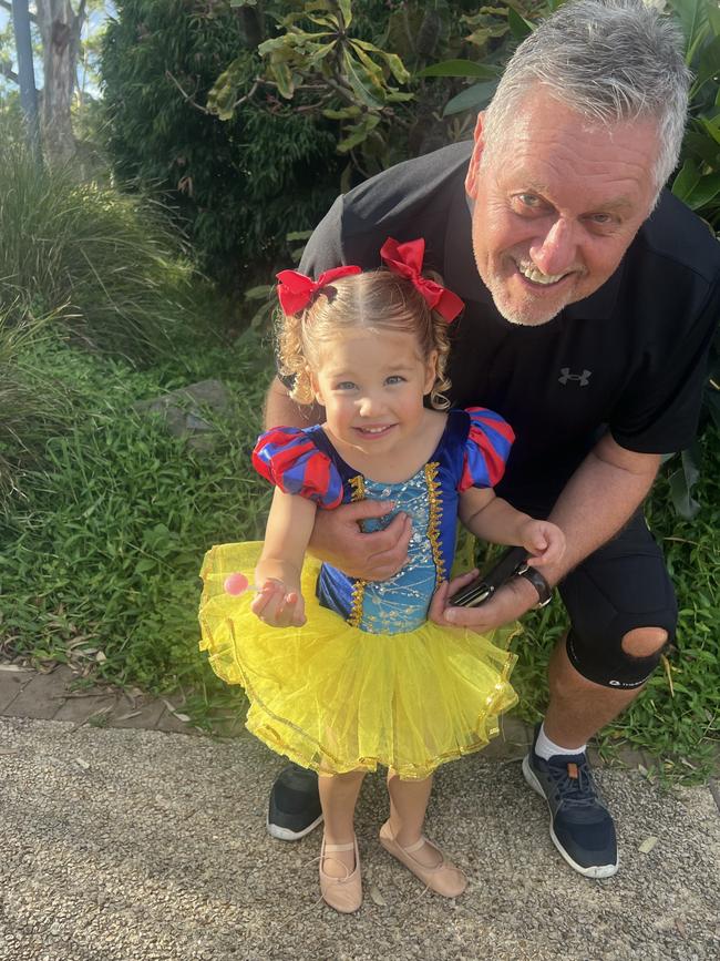 Ray Hadley with his granddaughter Lola, 3, who is currently undergoing treatment for Leukemia. Picture: Supplied