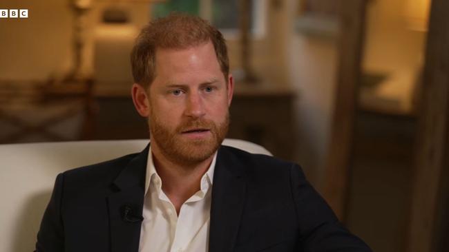 Prince Harry in his explosive interview with BBC.