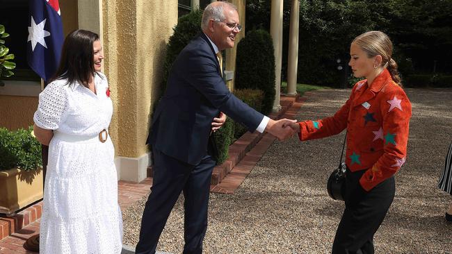 Grace Tame showed Prime Minister Scott Morrison a contempt meant to be seen from the moon. Picture: Gary Ramage