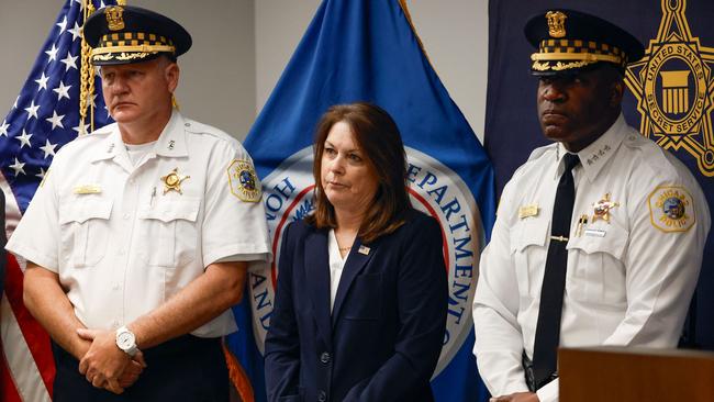 Secret Service director Kimberly Cheatle during a press conference in June at the Secret Service’s Chicago Field Office. Picture: Kamil Krzaczynski / AFP