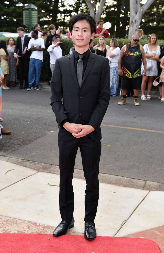 William Banh at Centenary Heights State High School formal. Picture; Patrick Woods.