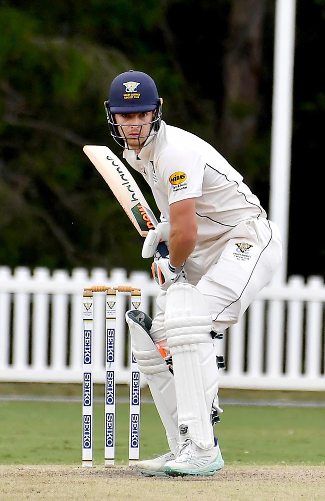 Valley batsman Jack Wildermuth University Vs Valley Saturday December 3, 2022. Picture, John Gass