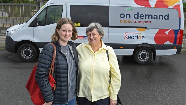 Evie de Jager Helen de Jage of Mount Baker enjoy using the On-Demand Bus Services from Mount Baker Park &amp; Ride.