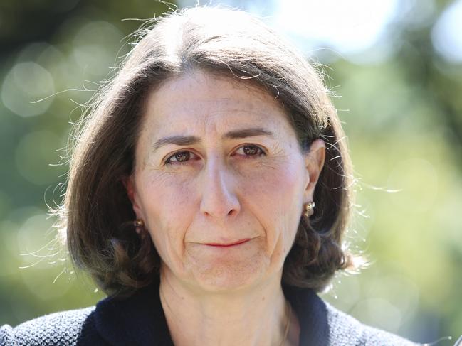 The Premier of NSW Gladys Berejiklian in The Domien, Sydney, this morning.The Libs lost a seat they have held for 60 years overnight during the Wagga by-election. Picture: Justin Lloyd.