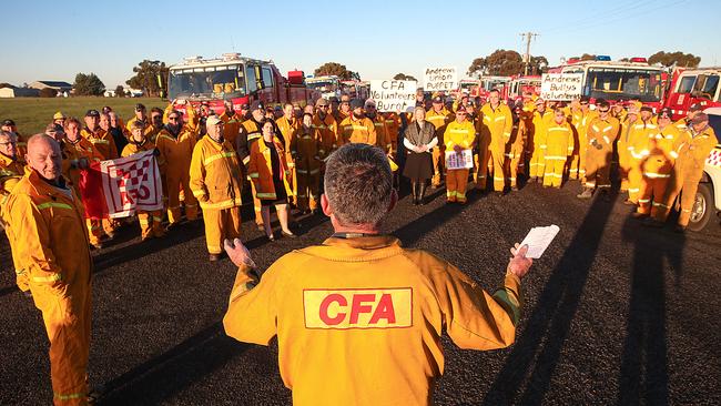 CFA action: Volunteers’ anger is still simmering after almost three years of battling to stop Premier Daniel Andrews splitting the fire service.