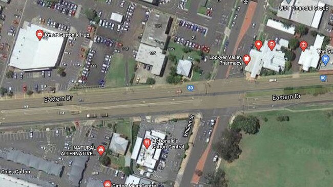 Satellite view of the Speccer and William Street intersection where Ms Fiori failed to stop.