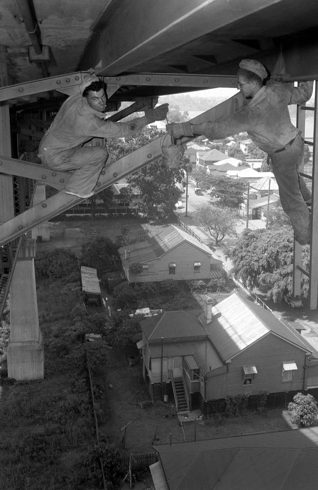 Painters working under the bridge in 1955.