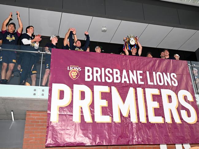 The Lions are chasing back-to-back AFL premierships. Picture: Bradley Kanaris/Getty Images