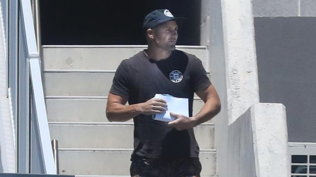 Michael Gordon is released from police custody at Tweed Heads Police Station in November 2020 after being arrested earlier in the day for alleged drug related offences. Picture: Scott Powick