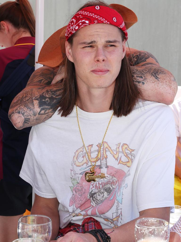 Eric Hipwood as Axl Rose at the Brisbane Lions' Mad Monday celebrations at The Boundary, West End. Picture: Liam Kidston